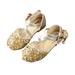 GYRATEDREAM Little Kids Girls Dress Pumps Glitter Sequins Princess Low Heels Mary Jane Party Dance Shoes Rhinestone Sandals