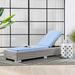 Modway Conway Outdoor Patio Wicker Rattan Chaise Lounge in Light Gray Light Blue