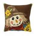 Plow & Hearth Indoor/Outdoor Scarecrow Hand Hooked Polypropylene Throw Pillow