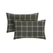 RSH DÃ©cor Indoor Outdoor Set of 2 Pillows 26 x 16 Brandin Twilight Grey Plaid