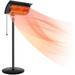 Standing Heater 1500W Patio Heater Electric Infrared Heater Indoor / Outdoor Heater Golden Tube for Fast Heating