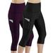 Paille Women High Waist Capris Tummy Control Yoga Crop Pants Compression Activewear Running Gym Jogger Fitness Pants with Pockets