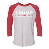 Men s Political Screw Your Feelings Baseball Short Sleeve T-shirt-Red/Heather White-Medium