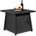 Topbuy 50 000 BTU Square Outdoor Propane Fire Pit Table with Waterproof Cover Lava Rock