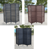 4 Panels Patio Outdoor Privacy Screen Room Divider Brown Resin Wicker Weather Resistant