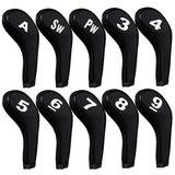 12 Pcs Golf Club Head Iron Covers Zippered Neoprene Protective Portable Durable Tool New