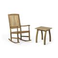 Tobey Outdoor Acacia Wood Rocking Chair and Side Table Set Teak