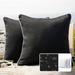 Phantoscope Outdoor Waterproof Decorative Throw Pillow 18 x 18 Black Pack of 2