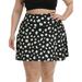 HDE Women s Plus Size Tennis Skort Pleated Skirt with Shorts Black Daisy 1X