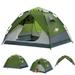 Pop up Camping Tents for 3-4 Person Automatic Setup IC ICLOVER [2 in 1 Design] Double Layer Waterproof Instant Popup Tent - [2 Doors] Quick Easy Set Up Family Camping Tent Shelter Green