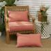 Set of 2 Coral Pink with Denim Blue Trim Sunbrella Outdoor Pillow 20