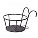 Iron Hanging Railing Flower Pot Holder Balcony Plant Basket On Metal Fence Rail Wrought Iron Hanging Basket Balcony Railings Wall Round Holder Stand for Indoor Outdoor Use