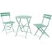 Elegant & Portable 3-Piece Premium Steel Bistro Set for Outdoor Patio Furniture Folding Design Macaron Blue