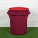 Efavormart New 41-50 Gallons Commercial grade Burgundy Stretch Spandex Round Waste Trash Bin Container Cover