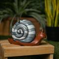 Alpine Corporation 10 x 7 Snail Garden Statue with Solar-Powered LED Light Gray/Copper