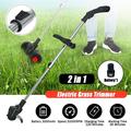 FUTATA 12V Cordless Electric Grass String Trimmer Weed Eater Lawn Edger Cutter w/ 2 Battery Adjustable Length Garden Yard Bush Trimming Lawn Mower