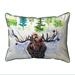 Betsy Drake Interiors Christmas Moose Large Indoor/Outdoor Pillow 16x20