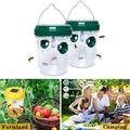 2PCS Solar Hanging Wasp Traps Outdoor Bee Traps with UV LED Light Reusable Hornet Traps and Yellow Jackets for Flying Insects