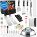 BBQ Set Griddle Accessories Kit 42Pcs Stainless Steel Grilling Tool Kit for Blackstone Outdoor Grill BBQ Tool Set with Basting Cover Spatula Scraper Bottle Tongs Egg Ring Meat Injector