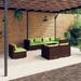 vidaXL 8 Piece Patio Lounge Set with Cushions Poly Rattan Brown