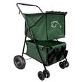 Fishing Cart Wagon - Holds 5 Fishing Poles â€“ LARGE Air Wheels â€“ Cooler Platform â€“ Storage Pouch â€“ Fits in Trunk of Car - Great for Piers Lakes Rivers and Beaches Green