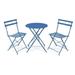 Hazel 3 Piece Outdoor Recreation Furniture Set â€“ Two Hardy And Comfortable Sitting Chairs With a Round Tea Table - Blue