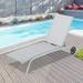 Ulax Furniture Outdoor Patio Aluminum Textilene Sling Adjustable Reclining Chaise Lounge Chair (Light Gray)