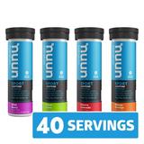 Nuun Sport +Caffeine Electrolyte Tablets for Proactive Hydration Mixed Flavor 4 - 10 Count Tubes