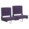 Flash Furniture Set of 2 Grandstand Comfort Seats by Flash - 500 lb. Rated Lightweight Stadium Chair with Handle & Ultra-Padded Seat Dark Purple