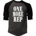 Men s One More Rep V283 Charcoal/Black Raglan Baseball T-Shirt 3X-Large