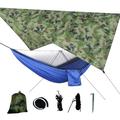 QISIWOLE Portable Nylon High Strength Parachute Hammock Rainfly Set Camping Hammock with Rain Fly Tarp and Mosquito Net Tent Tree Straps Backpacking Hiking Travel Yard Outdoor Activities