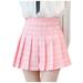 iOPQO Summer Dress Dress Pants Women Skirts for Women Women s Fashion High Waist Pleated Mini Skirt Slim Waist Casual Tennis Skirt Skirt Pink M