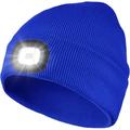 Petmoko LED Beanie Hat with Light Rechargeable Headlamp Cap Unisex Winter Warm Knitted Hats Headlight Flashlight for Running Hiking Camping Tech Gifts for Men Women Handyman Teens Black