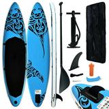 Dcenta Inflatable Paddleboard Set Beach Surfing Board with Oar Fin Hand Pump Repair Kit and Carrying Bag Surfboard for Adults 126 x 29.9 x 5.9 Inches (L x W x H)