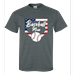 Baseball Mom Tee Patriotic American Flag Home Run Sports Unisex Adult Short Sleeve T-shirt-Heather Grey-xxl