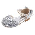 Shoes Kids Little Girls Dress Pumps Glitter Sequins Princess Low Heels Party Dance Shoes Rhinestone Sandals