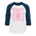 Shop4Ever Men s Breast Cancer Awareness Pink Ribbon Word Cloud Raglan Baseball Shirt Small White/Kelly