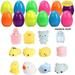 Easter Basket Stuffers 12pcs Filled Easter Eggs with 12PCS Cute Mochi Kawaii Stress Relief Squishies for Easter Themed Party Easter Basket Fillers (random color style)