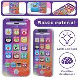 LNGOOR Baby Cell Phone Toy LED Musical Early Learning Educational Toy with Big Touch Screen Lights Educational Toy for Kids Purple