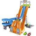 Little People Hot Wheels Track Playset Racing Loops Tower with 2 Toy Cars For Toddlers Ages 18 months and up