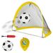 Kids Mini Soccer Goal Set - Backyard/Indoor Mini Net and Ball Set with Pump - Portable Folding Youth Soccer Goal Set - 26 x 15