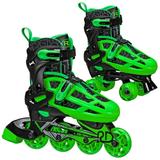 Roller Derby Boys 2-in-1 Roller/Inline Skates Black/Green Size 3-6