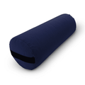 Bean Products Yoga Bolster - Handcrafted In The USA With Eco Friendly Materials - Studio Grade Support Cushion That Elevates Your Practice & Lasts Longer - Round Cotton Navy