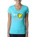 Wild Bobby My Heart Is On That Tennis Field Sports Women Junior Fit V-Neck Tee Tahiti Blue XX-Large