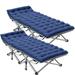 Docred Camping Cot for Adults & Kids Sleeping Cot with 3.3 Mattress Folding Guest Bed for 880LBS(2pack)