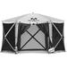 MCombo 6-Sided Gazebo Portable Pop up Tent Canopy (6-8 Persons) Gray 1024