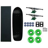 Moose Old School 80 s Skateboard Complete 33 Black with Hollow 7.0 Silver/Green Trucks 58mm Green Wheels