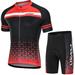 Men Cycling Jersey Set Breathable Quick-Dry Short Sleeve and Padded Shorts MTB Cycling Outfit Set