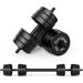 Adjustable Dumbbell Barbell 2 in 1 Neoprene Anti-Slip Handle Easy Assembly and Save Space Workout Strength Training Fitness Weight Home Gymï¼ˆ22lbsï¼‰