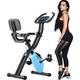 Folding Exercise Bike with 10-Level Adjustable Magnetic Resistance | Upright and Recumbent Foldable Stationary Bike is The Perfect Workout Bike for Home Use for Men Women and Seniors